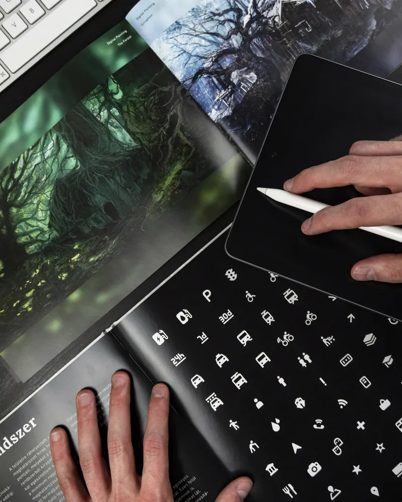 Digital artist drawing on a tablet